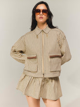 Cargar imagen en el visor de la galería, Chaqueta Boreal Beige Rayas