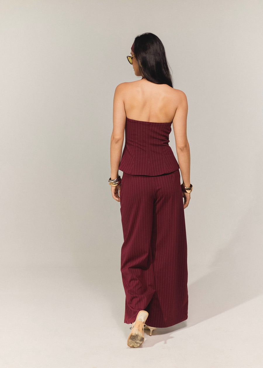 Blusa makeno vinotinto rayas