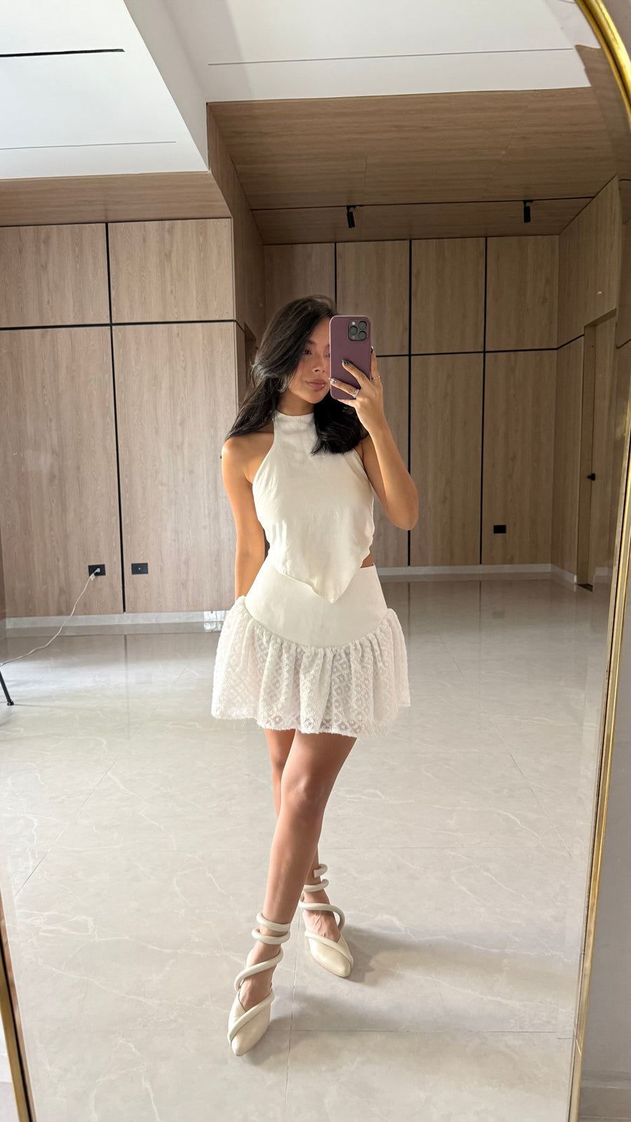 Falda Disco Blanca