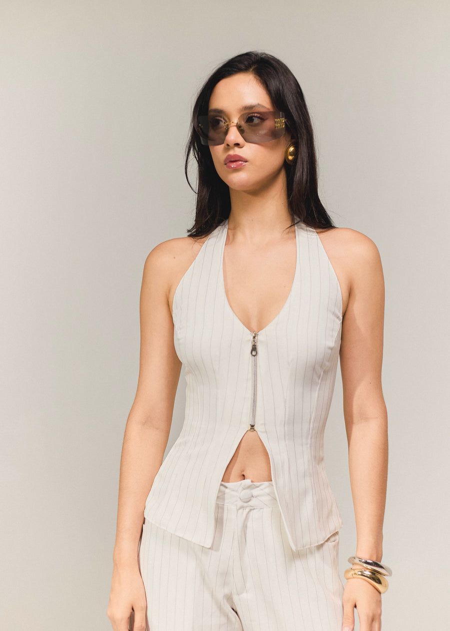 Blusa makeno blanco rayas
