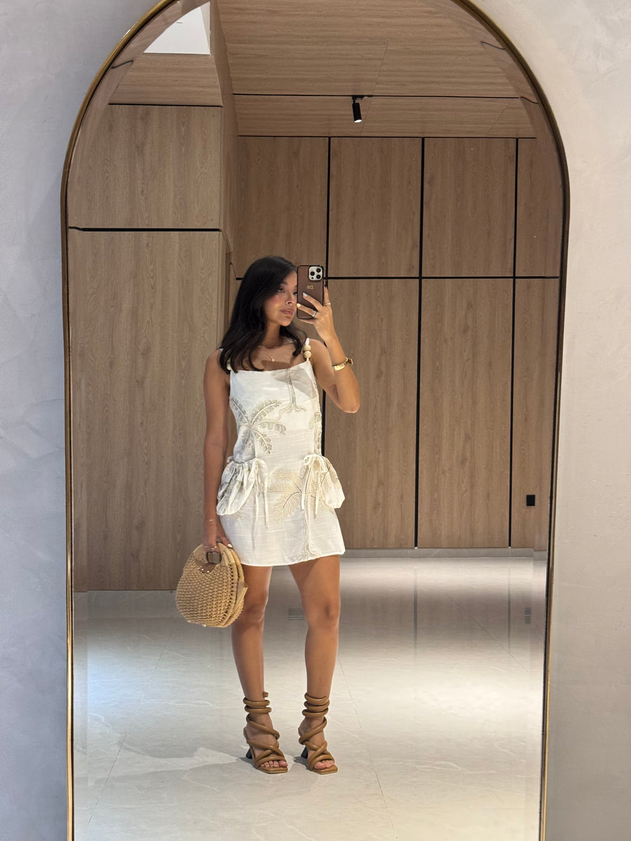 Vestido Loreta Palmeras Verdes