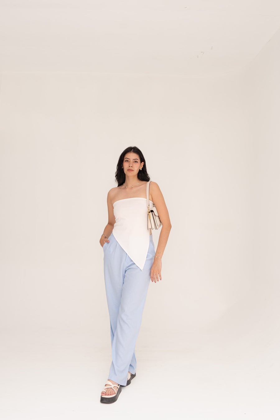 Pantalon francesca celeste