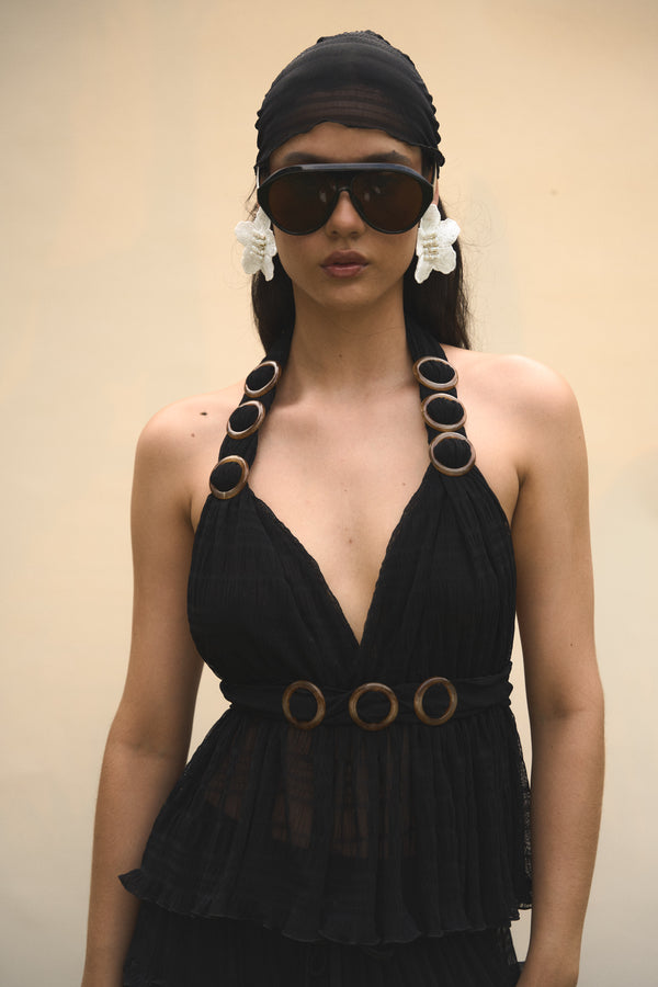 Blusa rosario negra