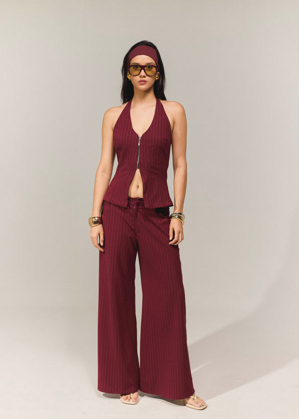Blusa makeno vinotinto rayas