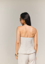 Cargar imagen en el visor de la galería, Blusa makeno blanco rayas
