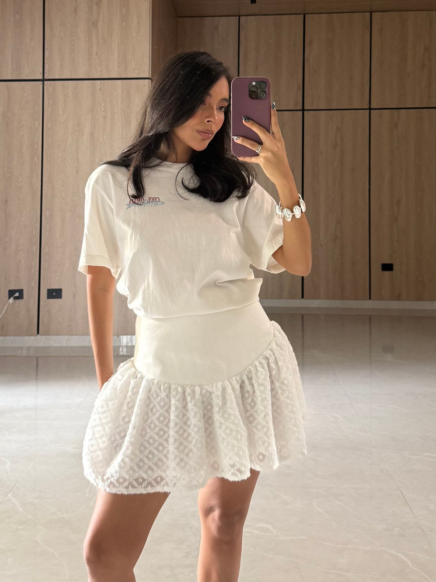 Falda Disco Blanca