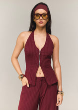 Cargar imagen en el visor de la galería, Blusa makeno vinotinto rayas
