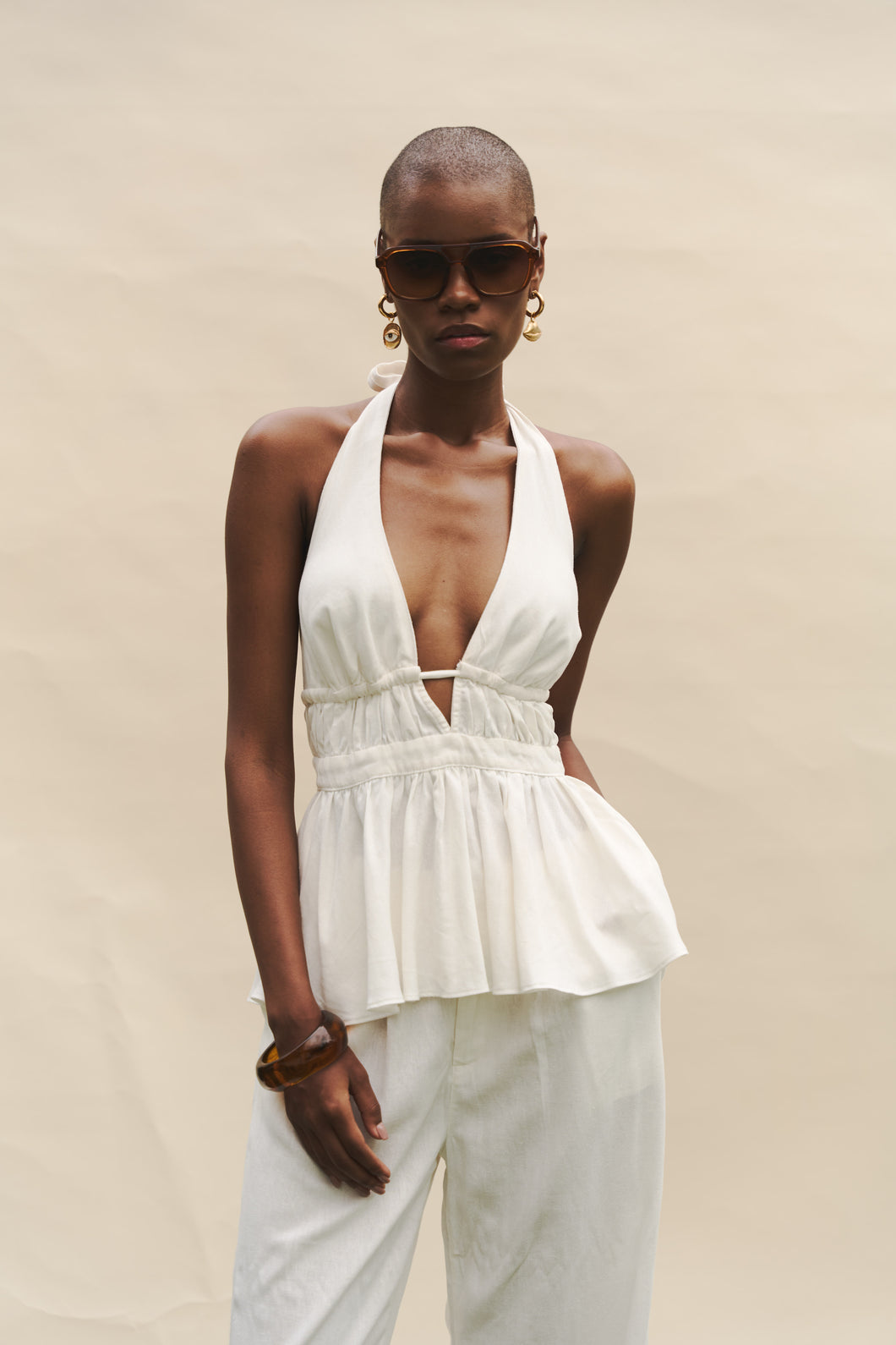 Blusa bocagrande blanca
