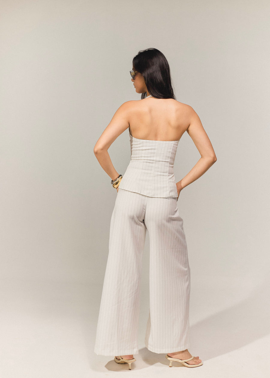 Pantalon Makeno blanco rayas