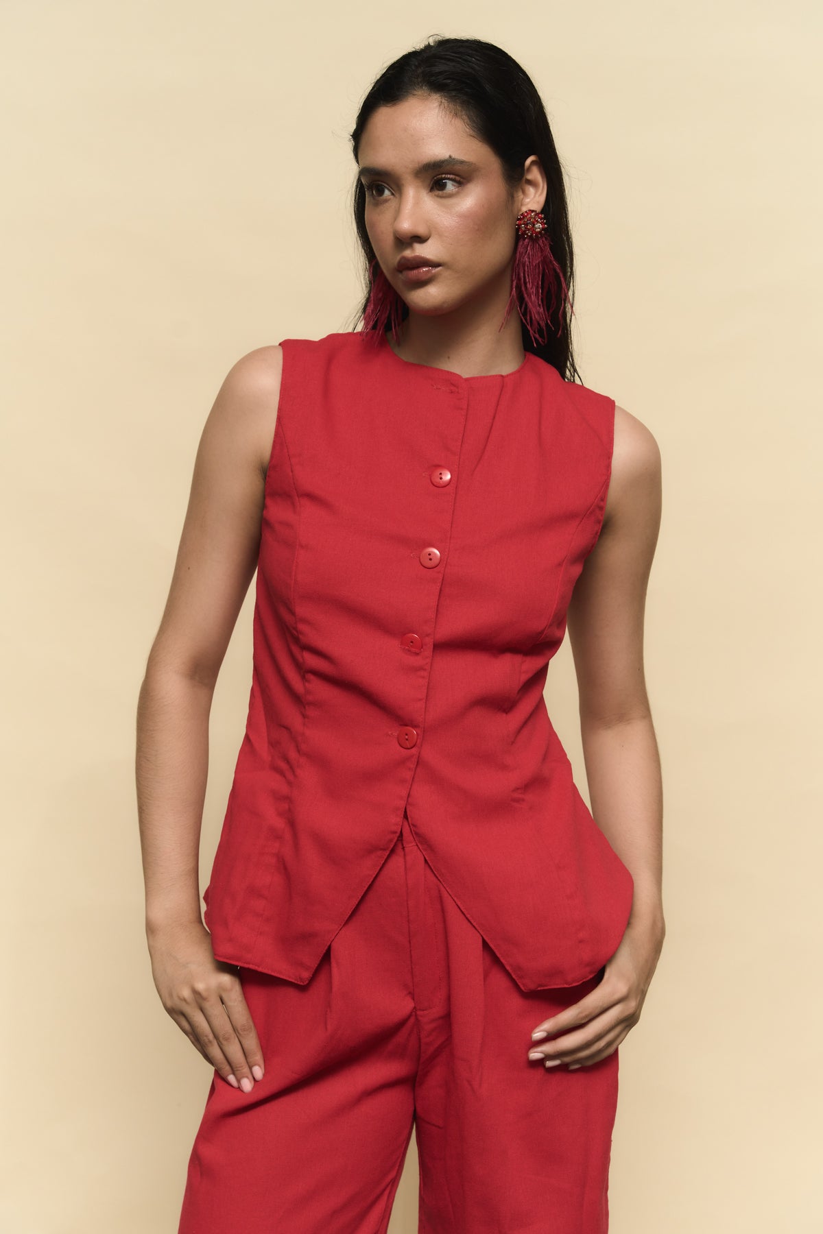 BLUSA CORAL ROJA