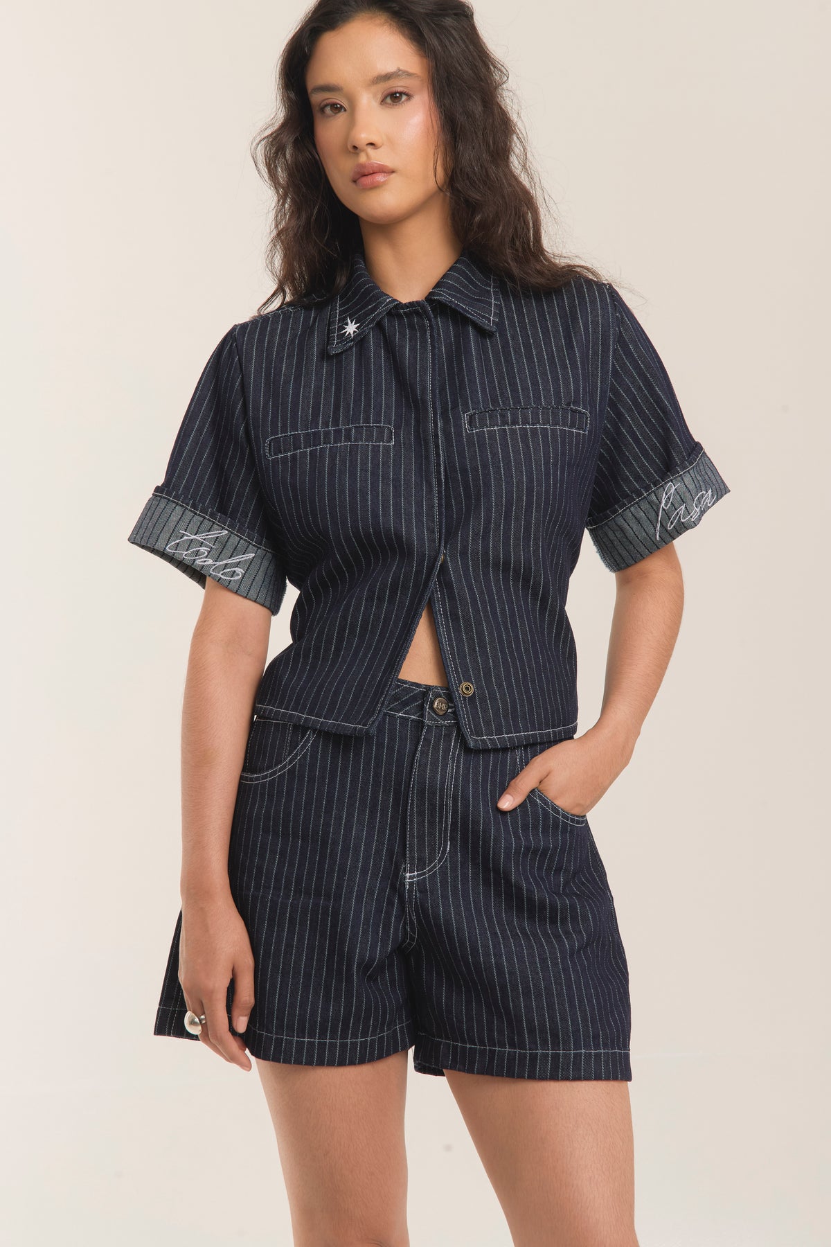 Short Domingo Denim Rayas