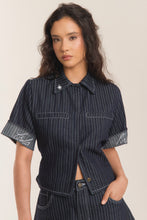 Cargar imagen en el visor de la galería, Boxy Jacket Denim Rayas
