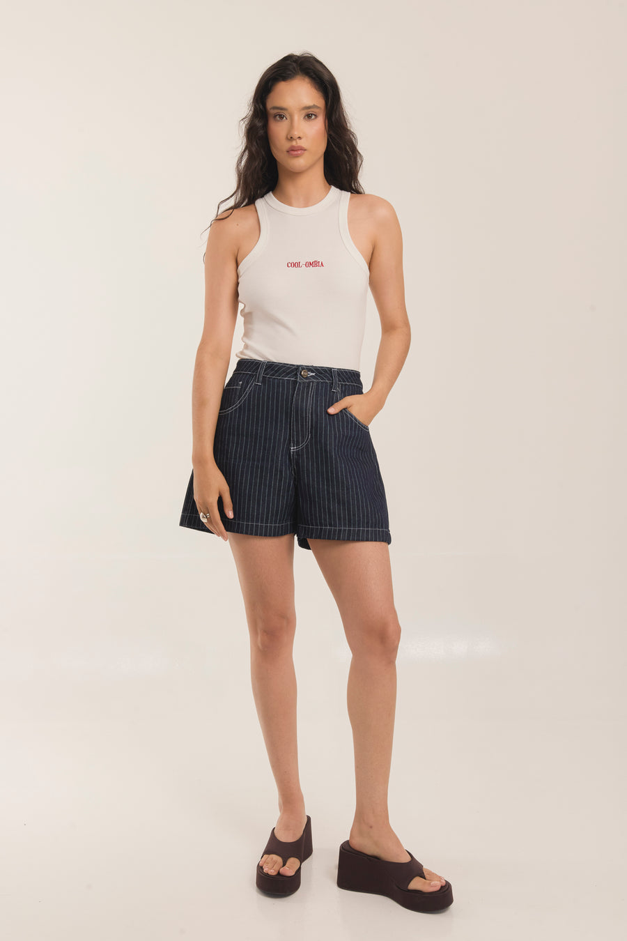 Short Domingo Denim Rayas