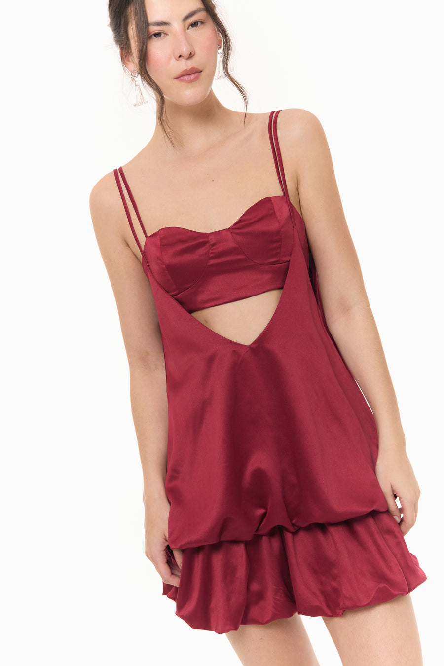 Vestido Media Noche Vinotinto