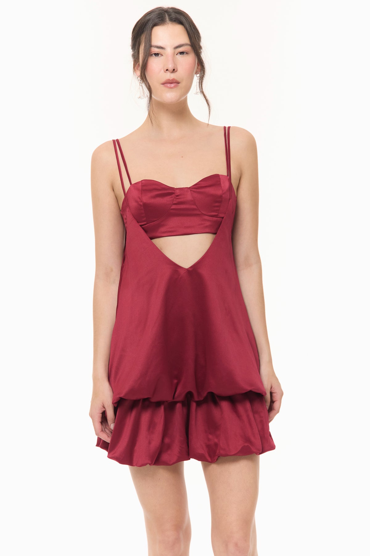 Vestido Media Noche Vinotinto