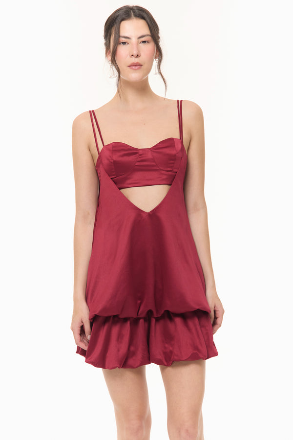 Vestido Media Noche Vinotinto